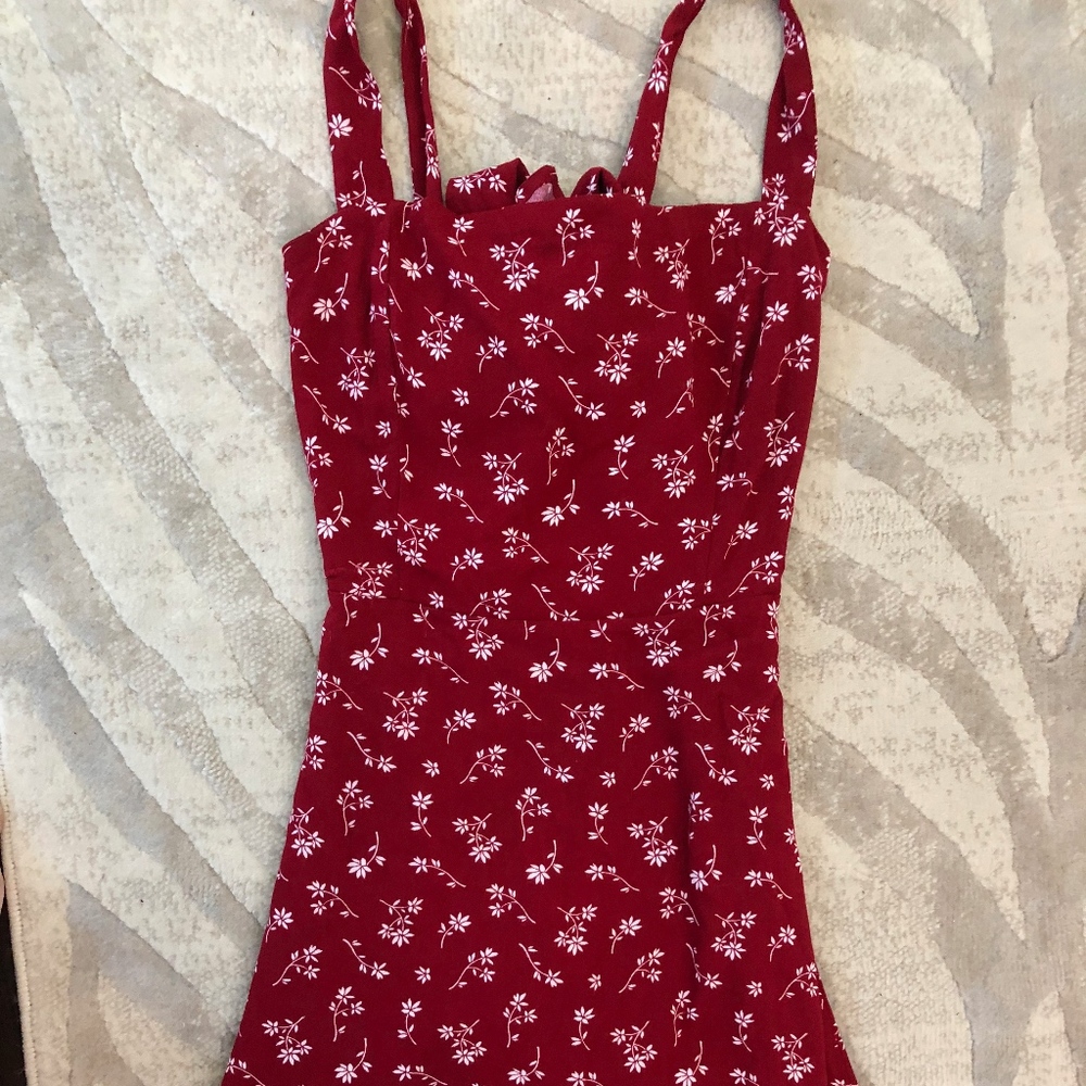 La Hearts Red floral sundress